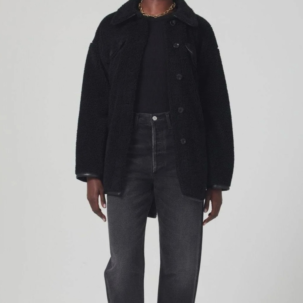 Citizens of Humanity Black Oversized Sherpa Jacket NWT - Picture 4 of 10